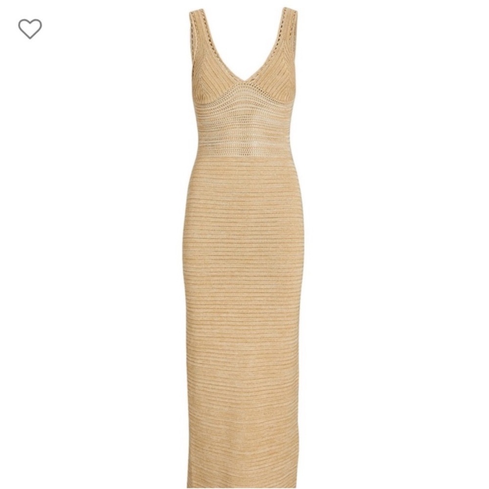 Ronny Kobo Beige Knit Maxi Dress